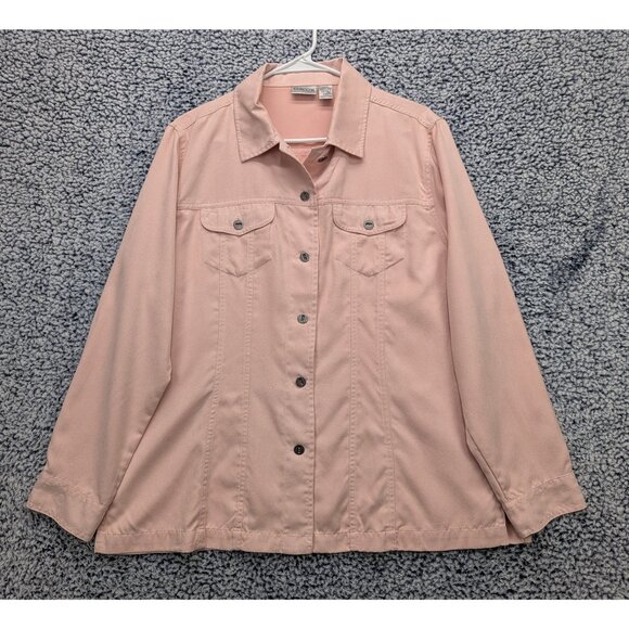 Chico's Jackets & Blazers - Chicos Faux Suede Western Jacket Size Large / 2 Button Up Country Southwest Pink